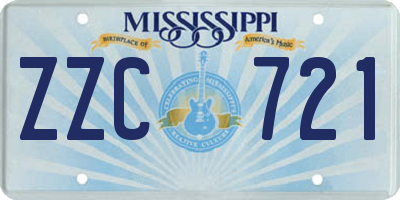 MS license plate ZZC721