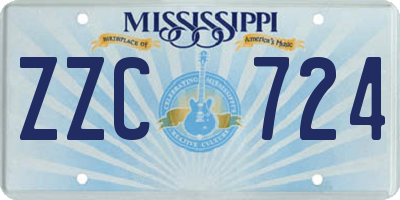 MS license plate ZZC724