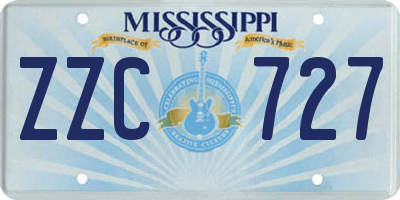 MS license plate ZZC727