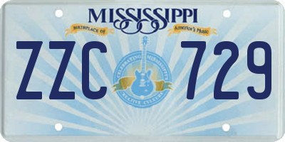 MS license plate ZZC729