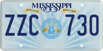 MS license plate ZZC730