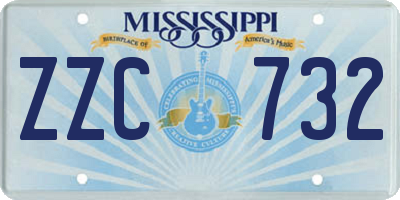 MS license plate ZZC732