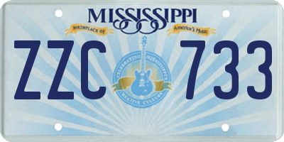 MS license plate ZZC733