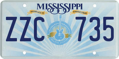MS license plate ZZC735