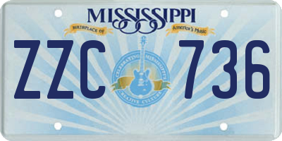 MS license plate ZZC736