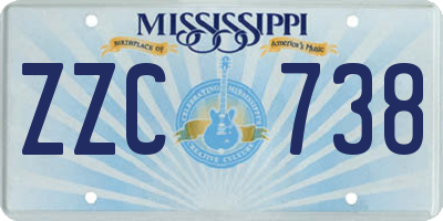 MS license plate ZZC738