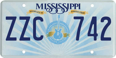 MS license plate ZZC742