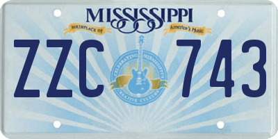 MS license plate ZZC743