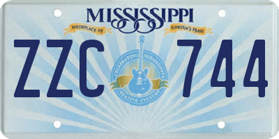 MS license plate ZZC744