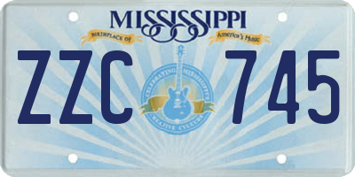 MS license plate ZZC745