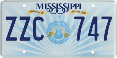 MS license plate ZZC747