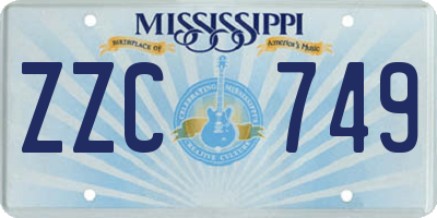 MS license plate ZZC749