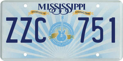 MS license plate ZZC751