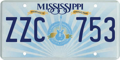 MS license plate ZZC753