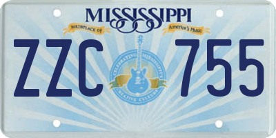 MS license plate ZZC755