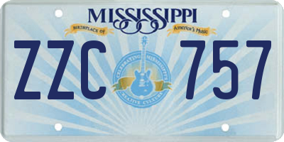 MS license plate ZZC757