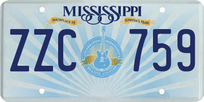 MS license plate ZZC759