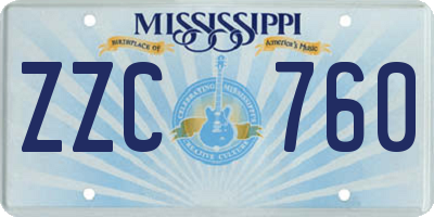 MS license plate ZZC760