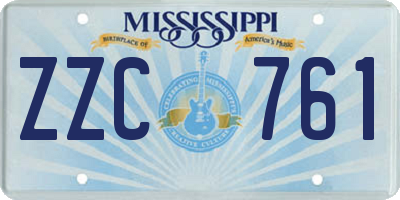 MS license plate ZZC761