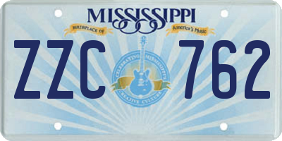 MS license plate ZZC762