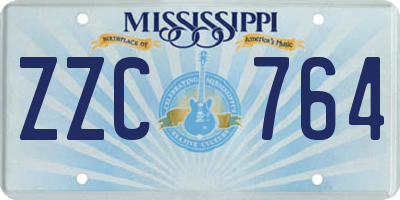 MS license plate ZZC764