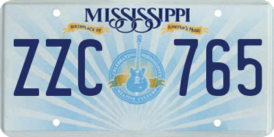 MS license plate ZZC765