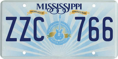 MS license plate ZZC766