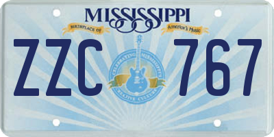 MS license plate ZZC767