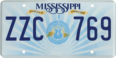 MS license plate ZZC769