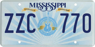 MS license plate ZZC770