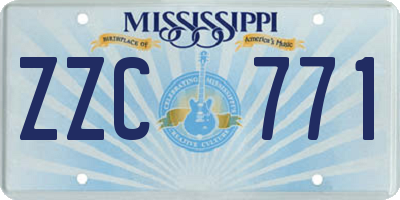 MS license plate ZZC771