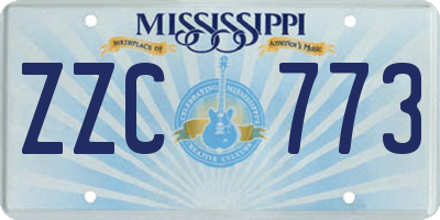 MS license plate ZZC773