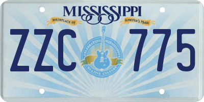 MS license plate ZZC775