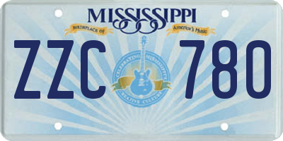 MS license plate ZZC780