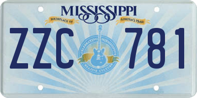MS license plate ZZC781