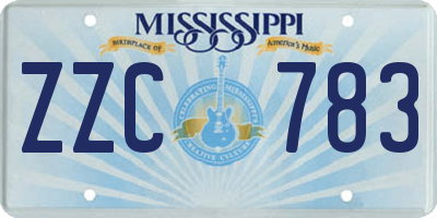 MS license plate ZZC783