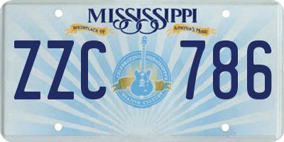 MS license plate ZZC786