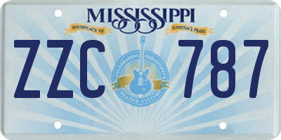 MS license plate ZZC787