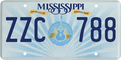 MS license plate ZZC788