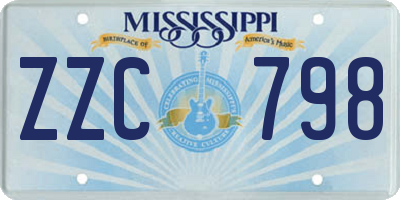 MS license plate ZZC798