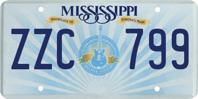 MS license plate ZZC799