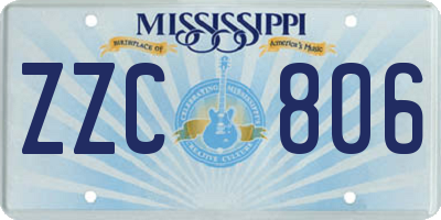 MS license plate ZZC806