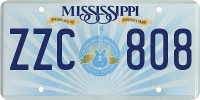 MS license plate ZZC808