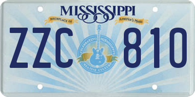 MS license plate ZZC810