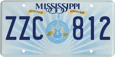 MS license plate ZZC812