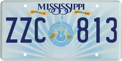 MS license plate ZZC813