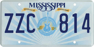 MS license plate ZZC814