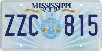 MS license plate ZZC815