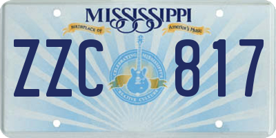 MS license plate ZZC817