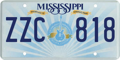 MS license plate ZZC818